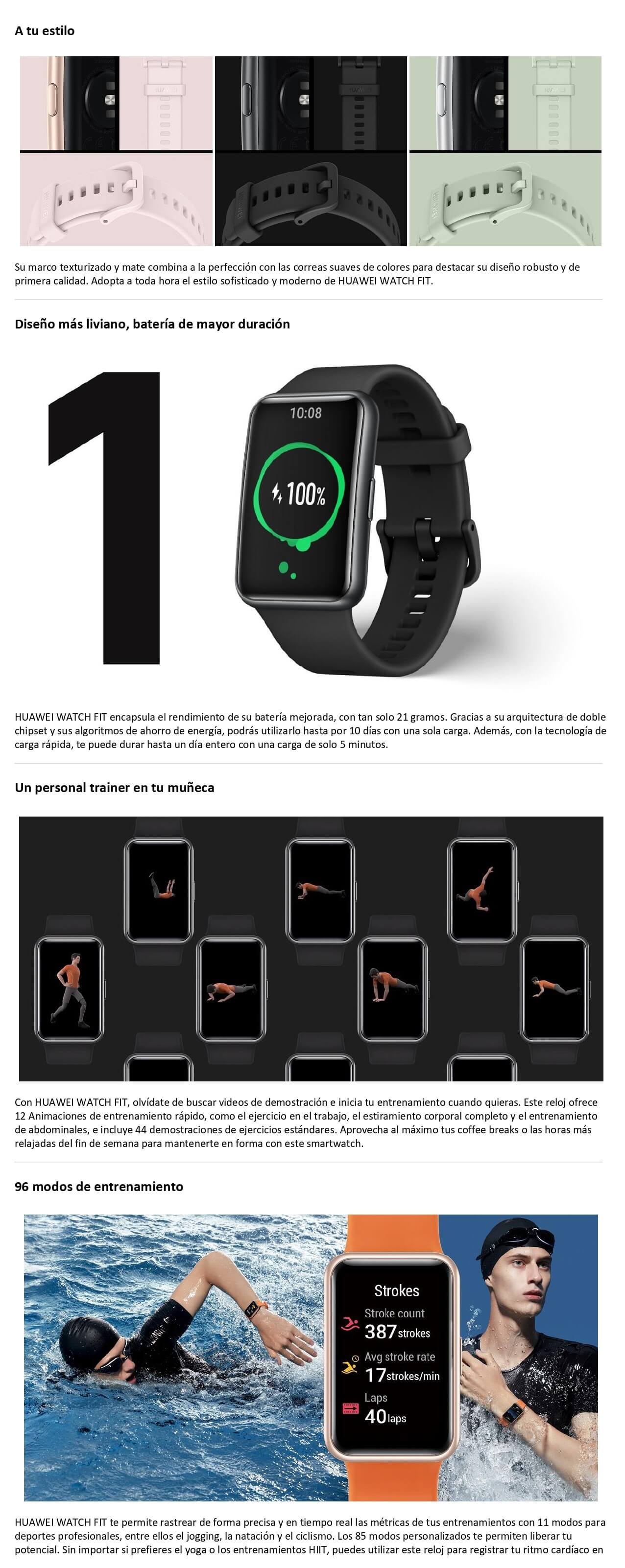 Ripley - SMARTWATCH HUAWEI WATCH FIT ELEGANT WHITE